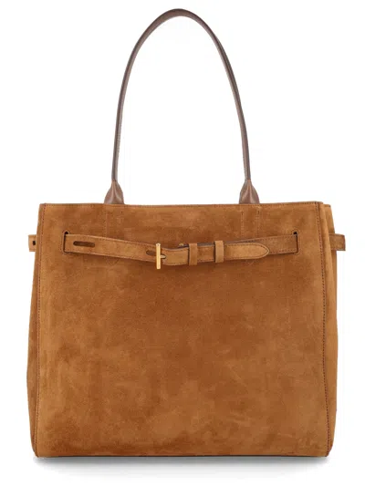 Tom Ford Medium "audrey" Tote Bag In Brown