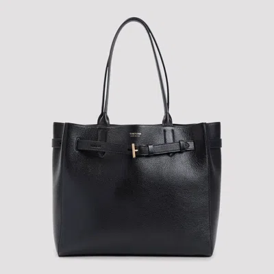 Tom Ford Medium Calf Leather Tote Handbag With Shoulder Carry (w33cm X H28cm X D18cm) For Women In Black