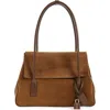 Tom Ford Medium Eclipse Suede Shoulder Bag In Brown