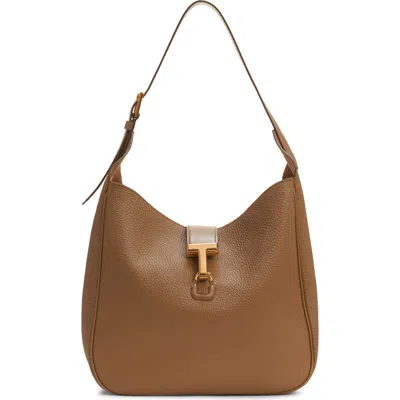 Tom Ford Medium Monarch Leather Hobo Bag In 1b073 Saddle Brown