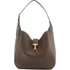 Tom Ford Medium Monarch Leather Hobo Bag In 1e052 Dark Khaki