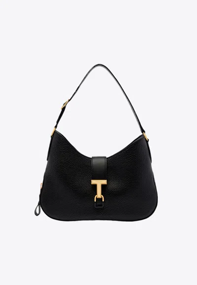 Tom Ford Medium Monarch Leather Hobo Bag In Black