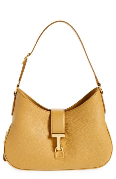 Tom Ford Medium Monarch Leather Hobo Bag In Neutrals