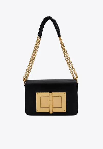 Tom Ford Medium Natalia Leather Shoulder Bag In Black