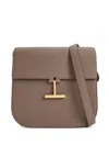 Tom Ford Tara Medium Crossbody In Grained Leather With Leather Strap In Nude