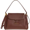 Tom Ford Medium Tara Leather Shoulder Bag In Cocoa