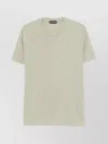 Tom Ford Cotton Blend Melange Crew Neck T-shirt Clothing In White