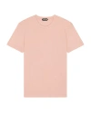 Tom Ford Melange Crew In Soft Peach