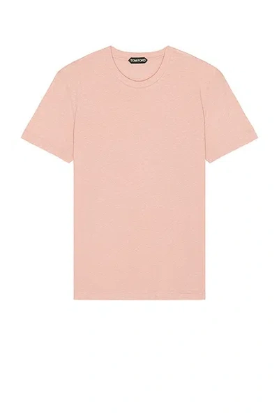 Tom Ford Melange Crew In Soft Peach