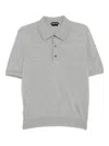 Tom Ford Mélange-effect Polo Shirt In Gray