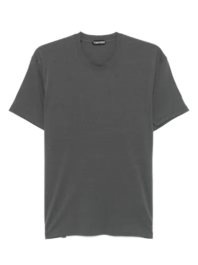 Tom Ford Mélange-effect T-shirt In Gray
