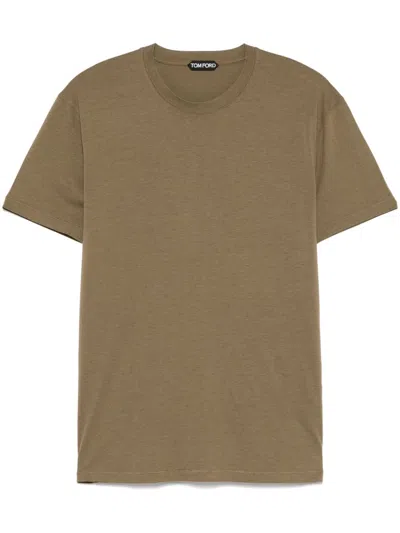 Tom Ford Slim-fit Lyocell And Cotton-blend Jersey T-shirt In Green