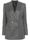 Shop Tom Ford Wool Double-breasted Blazer - Women's - Cupro/wool/silk In Grey