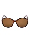 Tom Ford Melody Tortoiseshell Oval Sunglasses In ブラウン