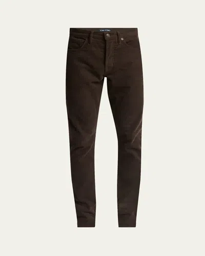Tom Ford Men's 12 Waves Cord Slim Fit Pants In Green