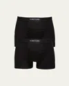 Tom Ford Mens Black Logo-embroidered Cotton-blend Jersey Boxers In Black