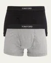Tom Ford Pack Of Two Boxers In Black/grey