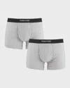Tom Ford Set Of 2 Logo-waistband Cotton Boxer Briefs Clothing In Gray