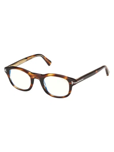 Tom Ford Men's 47mm Blue Block Square Eyeglasses In Multi
