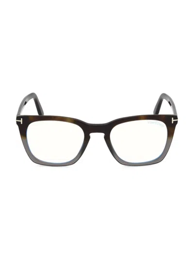 Tom Ford Men's 50mm Blue Filter Optical Glasses In 055 Havana Grey