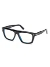 Tom Ford Ft6084-b Bold Rectangular Acetate Sunglasses In Black