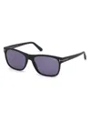 Tom Ford Men's 59mm Square Sunglasses In Matte Black Blue Smoke