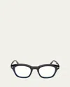 Tom Ford Men's Acetate Blue Blocking Square Glasses In Shiny Black