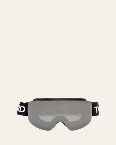 Tom Ford Men's Acetate Shield Ski Goggles In Gray