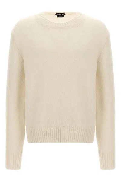 Tom Ford Men Alpaca Sweater In White