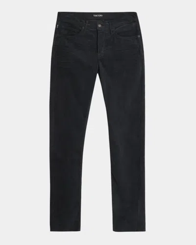 Tom Ford Men & Apos;s 12 Waves Cord Slim Fit Pants In Charcoal G
