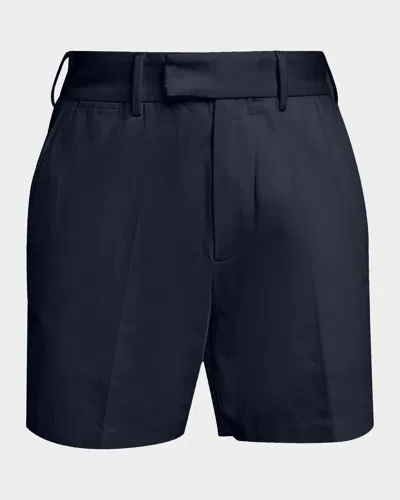 Tom Ford Men & Apos;s Brushed Cotton Flat-front Shorts In Blue