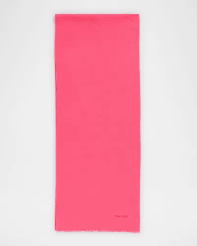 Tom Ford Men & Apos;s Cashmere Tonal Logo Scarf In Pink