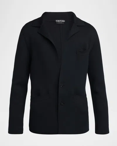 Tom Ford Men & Apos;s Double-face Wool Sweater Jacket In Black