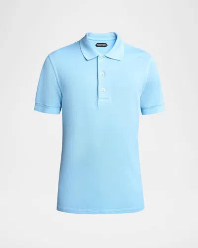 Tom Ford Jersey Polo Shirt In Blue