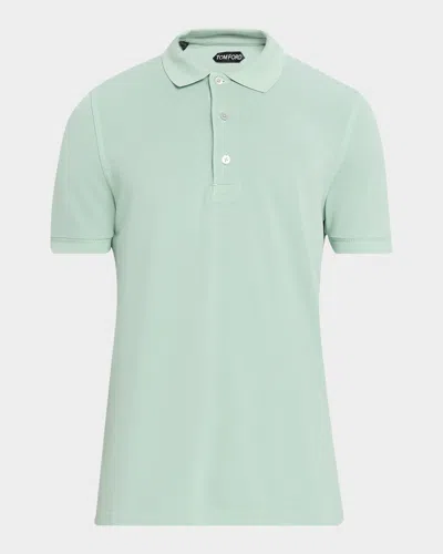 Tom Ford Men & Apos;s Lyocell Pique Polo Shirt In Green