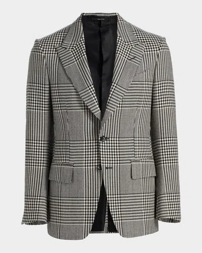 Tom Ford Men & Apos;s Master Prince Of Wales Wool Jacket In Black