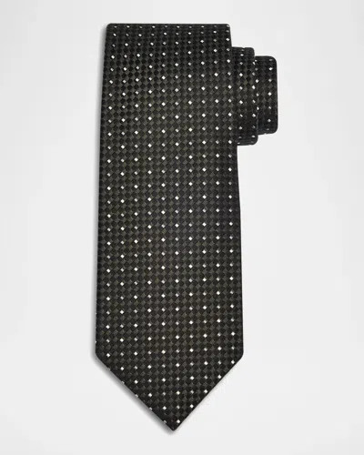 Tom Ford Men & Apos;s Micro-jacquard Silk Tie In Black