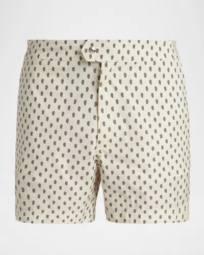 Tom Ford Men & Apos;s Paisley-print Swim Shorts In Neutral