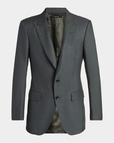 Tom Ford Men & Apos;s Peak Lapel Single-breasted Sport Coat In Blue