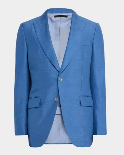 Tom Ford Men & Apos;s Peak Lapel Single-breasted Sport Coat In Blue