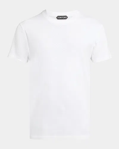 TOM FORD MEN & APOS;S PERFORATED RIBBED T-SHIRT