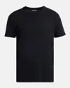 Tom Ford Crewneck T-shirt With Logo Embroidery On The Front And Perforated Design In Cotton Man In Black