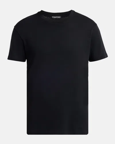 TOM FORD MEN & APOS;S PERFORATED RIBBED T-SHIRT