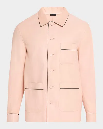 Tom Ford Men & Apos;s Piped Nappa Leather Shirt Jacket In Pink