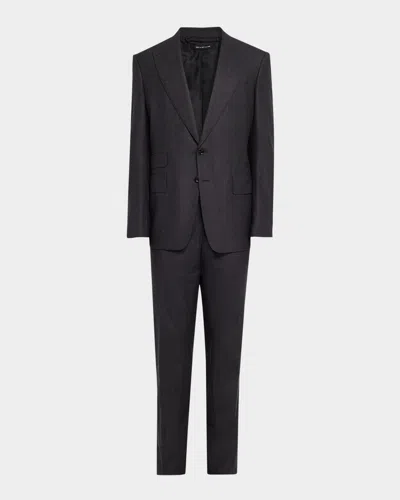 Tom Ford Men & Apos;s Shelton Wool Prince Of Wales Suit In Black