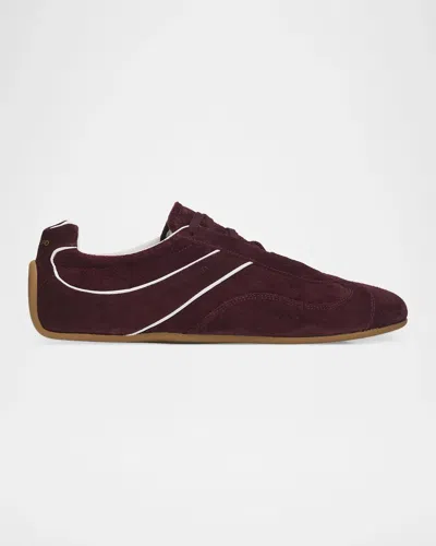Tom Ford Men & Apos;s Suede Low-top Sneakers In Purple Gra