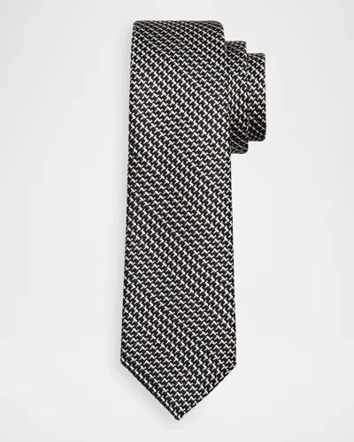Tom Ford Men & Apos;s Tricolor Woven Silk Tie In Black