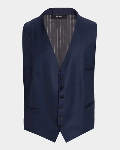 Tom Ford Men & Apos;s Wool Button-front Waistcoat In Blue