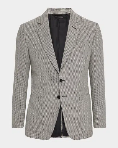 Tom Ford Men & Apos;s Wool Negative Birdseye Sport Coat In Gray
