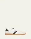 Tom Ford Archer White Low Top Sneakers With Logo Lettering On Tongue And Heel And Contrasting Heel In Leather In Animal Print